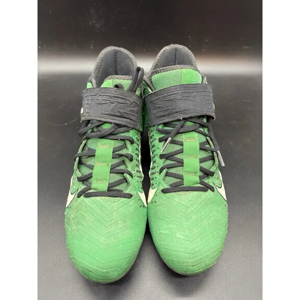 Nike Alpha Menace Pro 2 Mid Mens Size 9.5 Green Black Football Cleats AQ3209-301